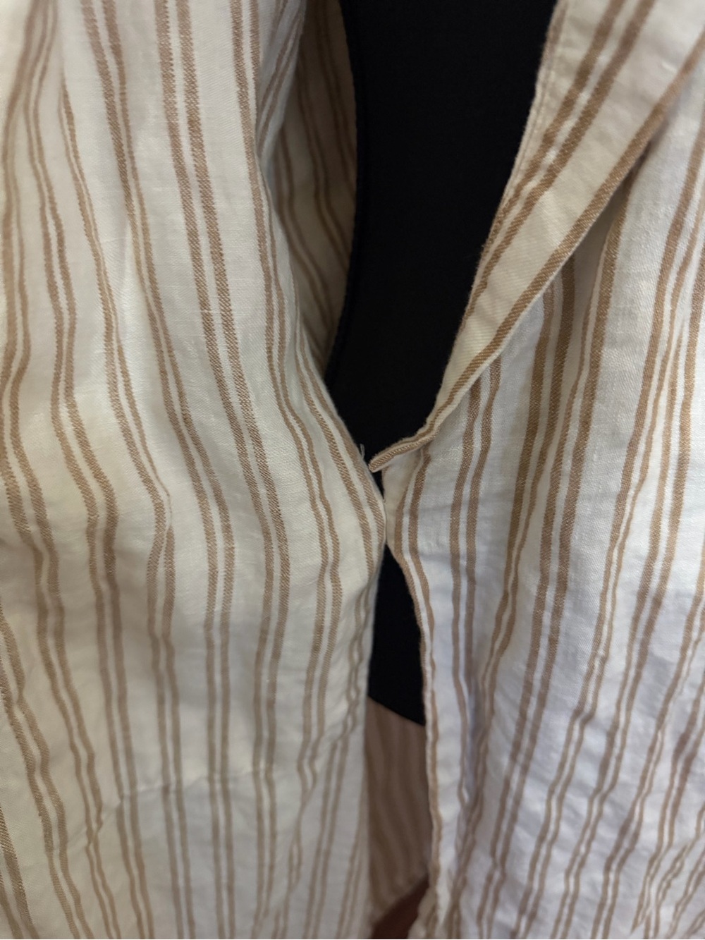 Rita Row Arashi Striped V-Neck Wrap 100% Organic Cotton Dress in Cream & Tab - S - Picture 7 of 12